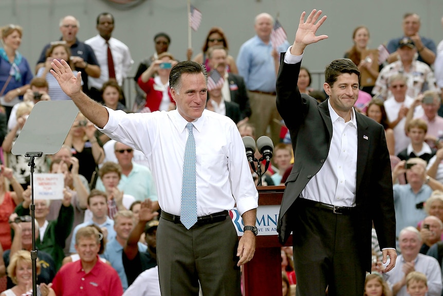 Mitt Romney (L) and Paul Ryan (R)