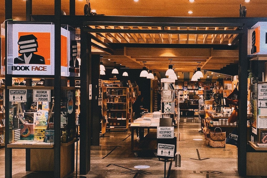 The entrance to a Gold Coast book shop called Book Face