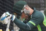 Clarke bats in the nets before day two in Adelaide