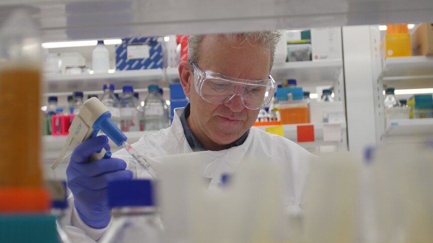 Dr Ray Steptoe working in the lab