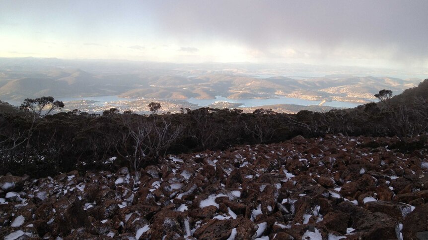 A spectacular view from Mount Wellington, near Hobart.