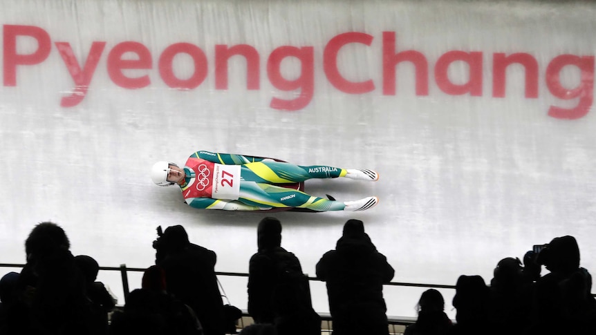 Australia's Alex Ferlazzo competes in final heats of the men's luge in Pyeongchang.
