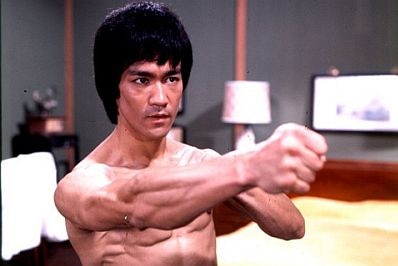 Bruce Lee throws a punch