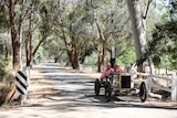 Stuart Murdoch and Jon Faine driving the Delage.