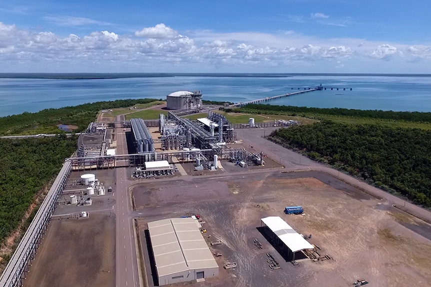 The ConocoPhillips LNG facility at Wickham Point in Darwin.