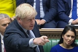 Prime Minister Boris Johnson points as he speaks in the House of Commons