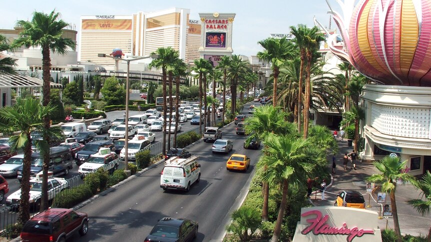 Flamingo hotel and the Las Vegas strip