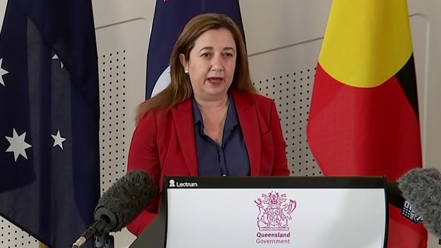 .Premier Annastacia Palaszczuk speaks at a media conference in Brisbane