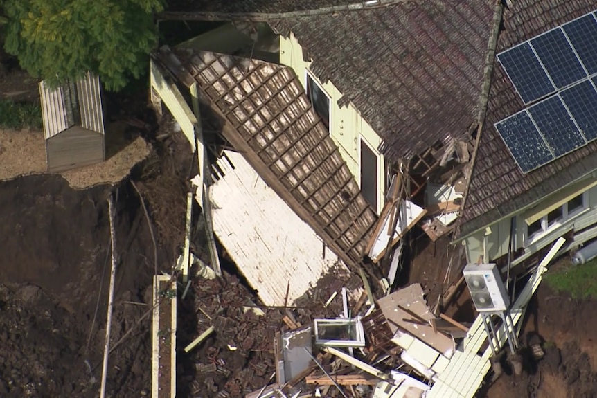 A house on the edge of a sinkhole