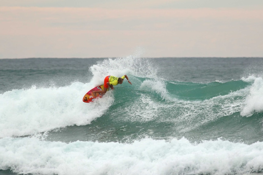 Alyssa Lock surfing at Lennox Head.