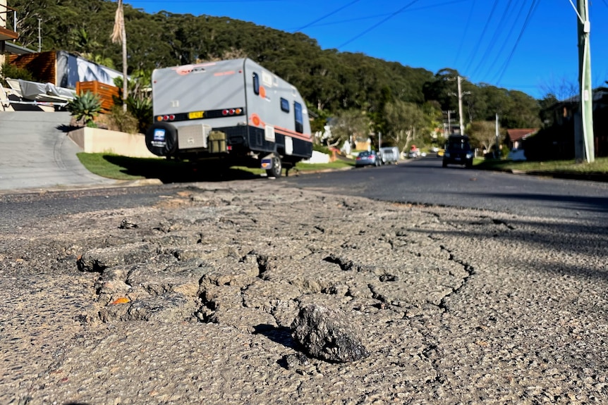 Large cracks in the road 