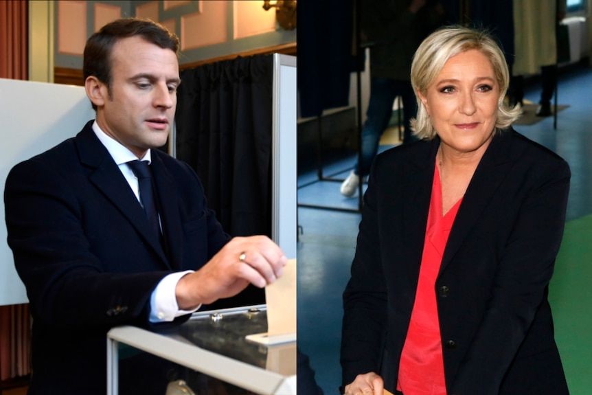 Macron and Le Pen cast their ballots