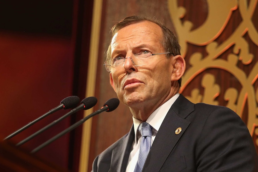 Prime Minister Tony Abbott gives a speech opening CHOGM in Sri Lanka.
