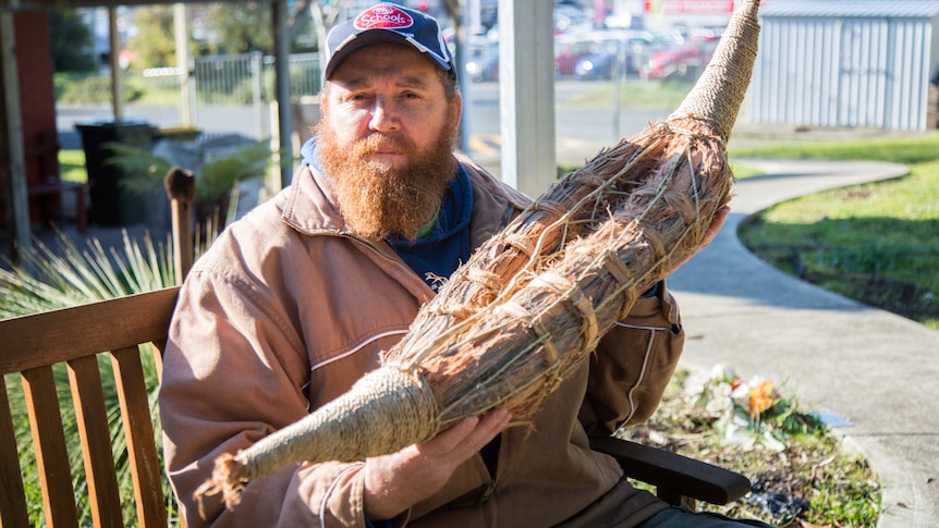 Sheldon Thomas made a three-foot long bark canoe in the space of four months.
