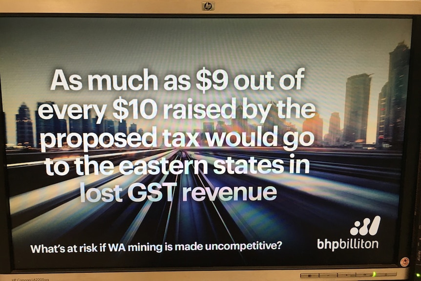 Screensaver opposing planed WA mining tax