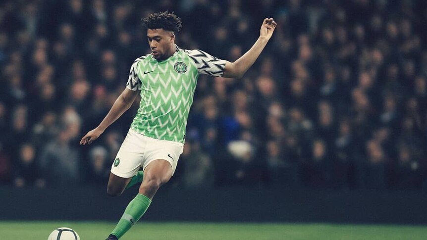 Alex Iwobi in Nigeria's World Cup kit