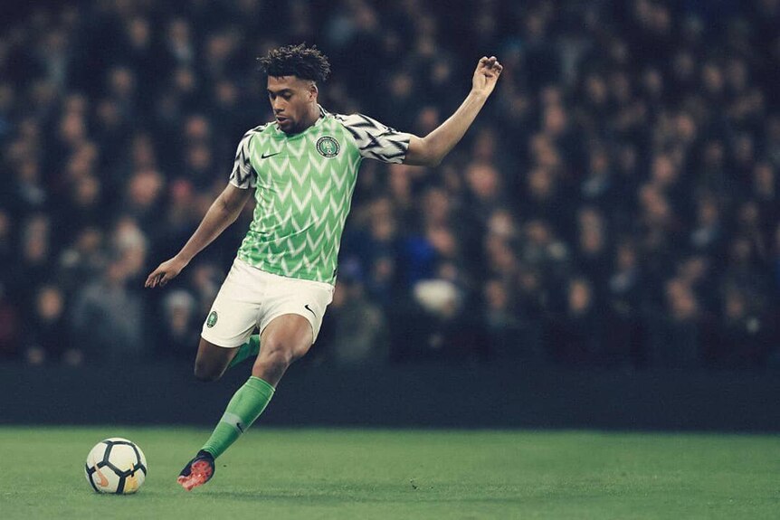 Alex Iwobi in Nigeria's World Cup kit