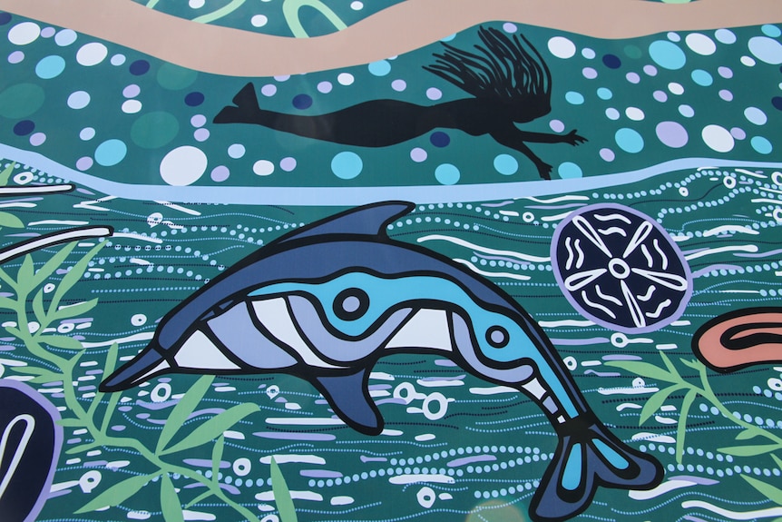 A mural at Hill 60 depicts mermaids, dolphins, as well as plenty of other symbols