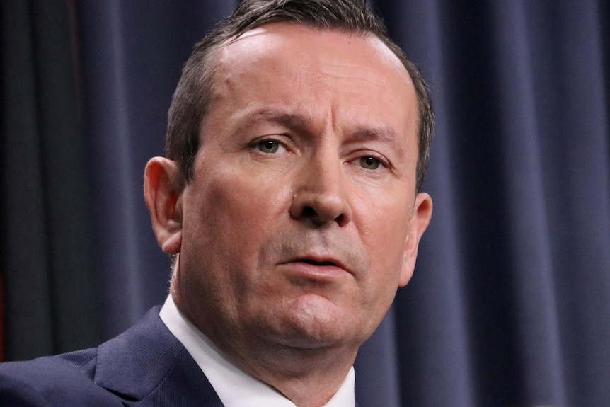 A tight head shot of WA Premier Mark McGowan.