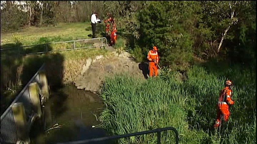 Grisly discovery: police have established a crime scene where the body was found.