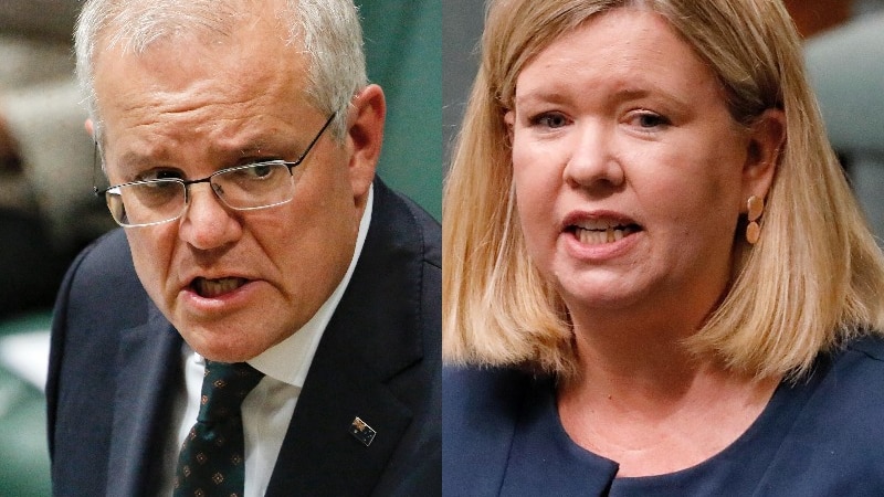 A composite image of Scott Morrison and Bridget Archer