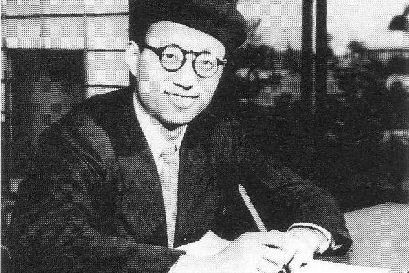 A black and white photo of Osamu Tezuka in 1951.