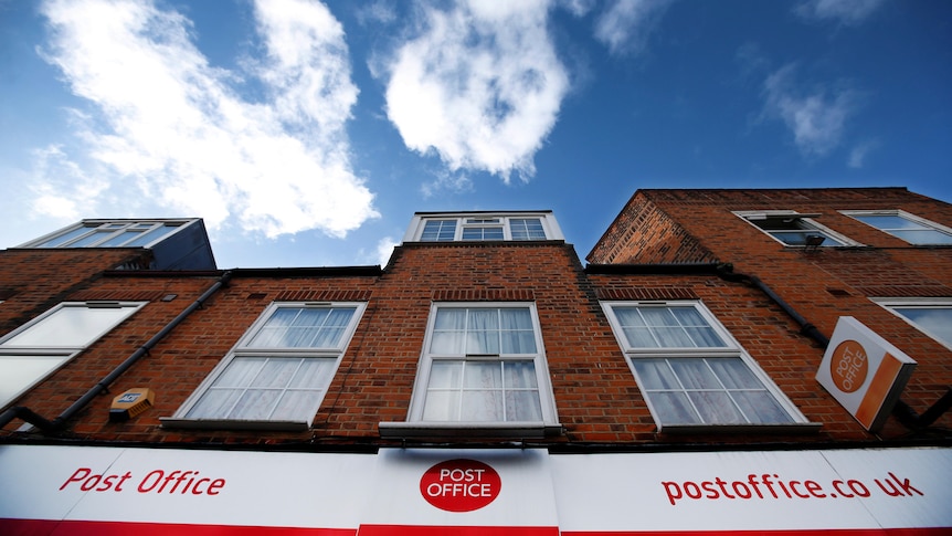A low angle photo of a post office in Britain 