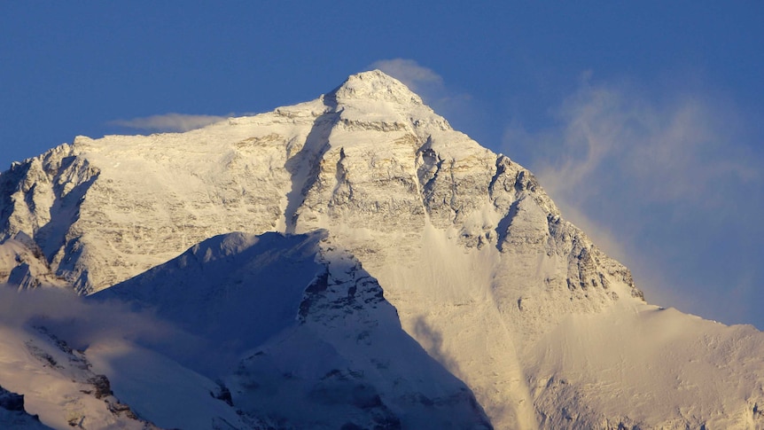The summit of Mount Everest, the world's highest mountain