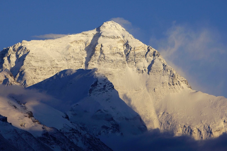 The summit of Mount Everest, the world's highest mountain