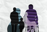 Silhouettes of five people are coloured and laid out in a graphic.