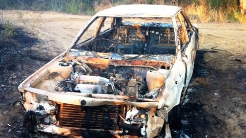The torched car police say started the large bushfire at Aberdare in January 2013