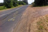 Crash investigation road markings near Evandale