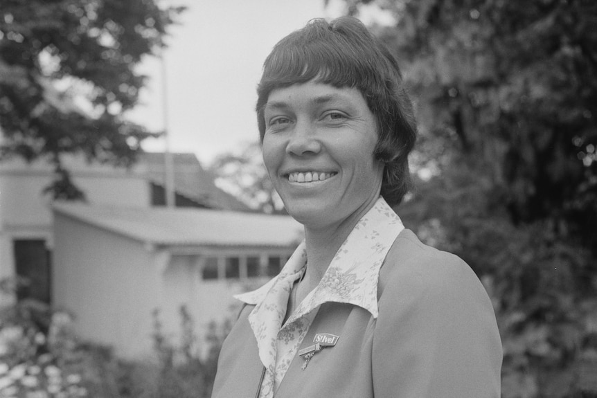 A black and white photo of Raelee Thompson.