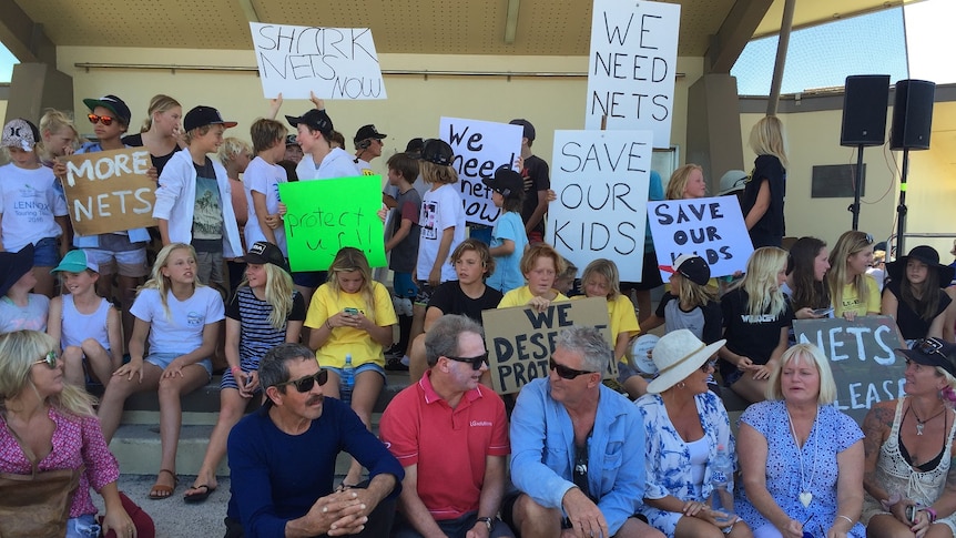 Pro shark net protest