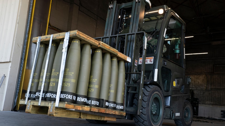 A forklift with missiles.