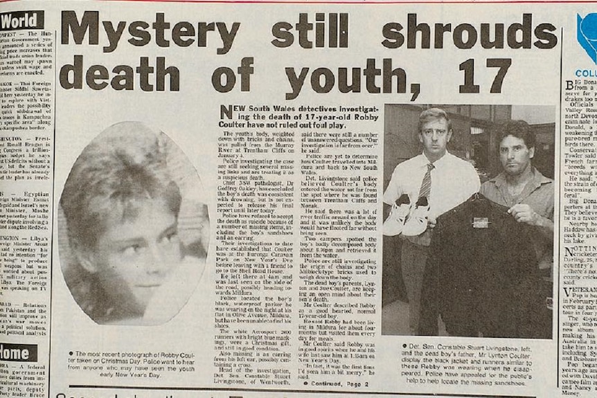 A photograph of a newspaper clipping dating back to the case in 1989