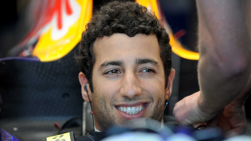 Red Bull's Daniel Ricciardo prepares for practice session at the Australian Grand Prix.