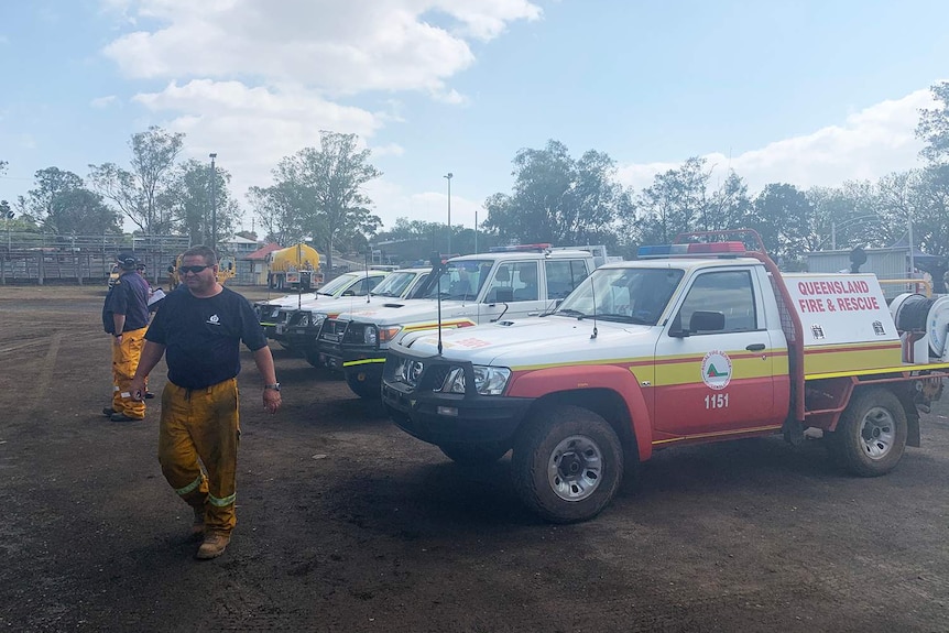Firefighters prepare to head out for another day on the frontline from Boonah.