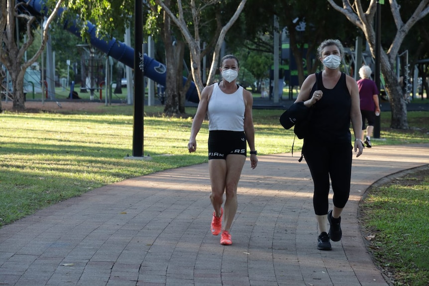 Walkers with masks