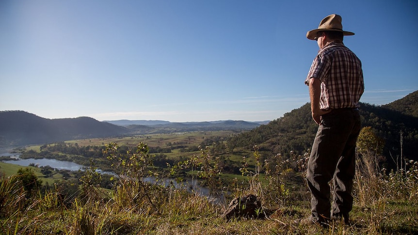 Cattle grazier Trevor Wingfield with a view of the Clarence River