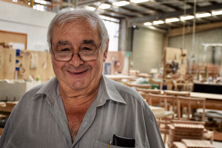 Joe Mimmo in his Reservoir furniture factory.