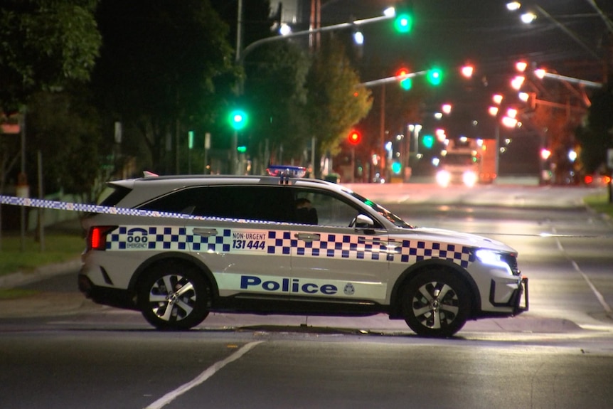 A police car and tape