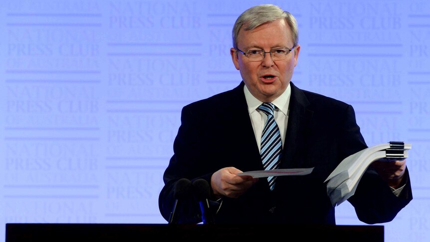 Kevin Rudd speaks at the National Press Club