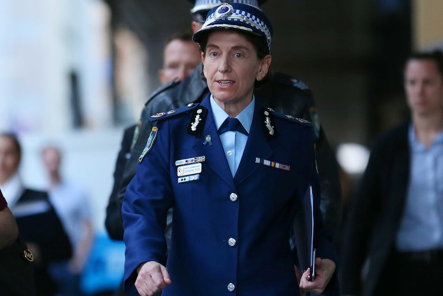Catherine Burn arrives at the Sydney siege inquest.