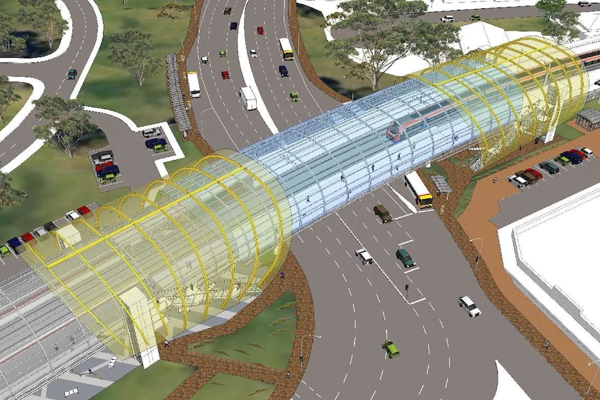 Proposed Oaklands crossing Adelaide  aerial view