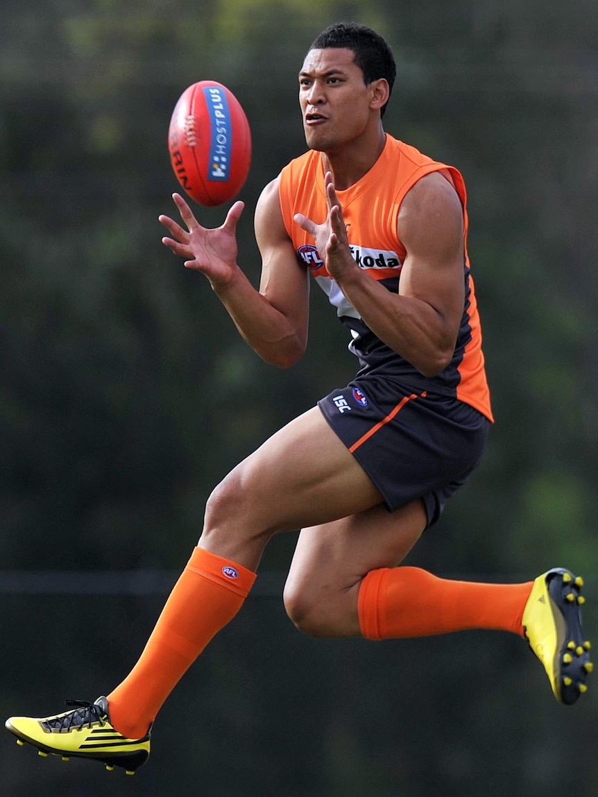 Israel Folau had cited a lack of passion for AFL football after walking away from his deal with GWS Giants.
