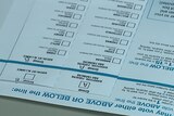 A voting ballot paper.