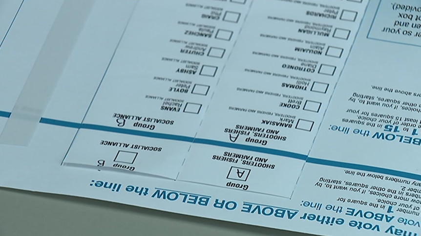 A voting ballot paper.