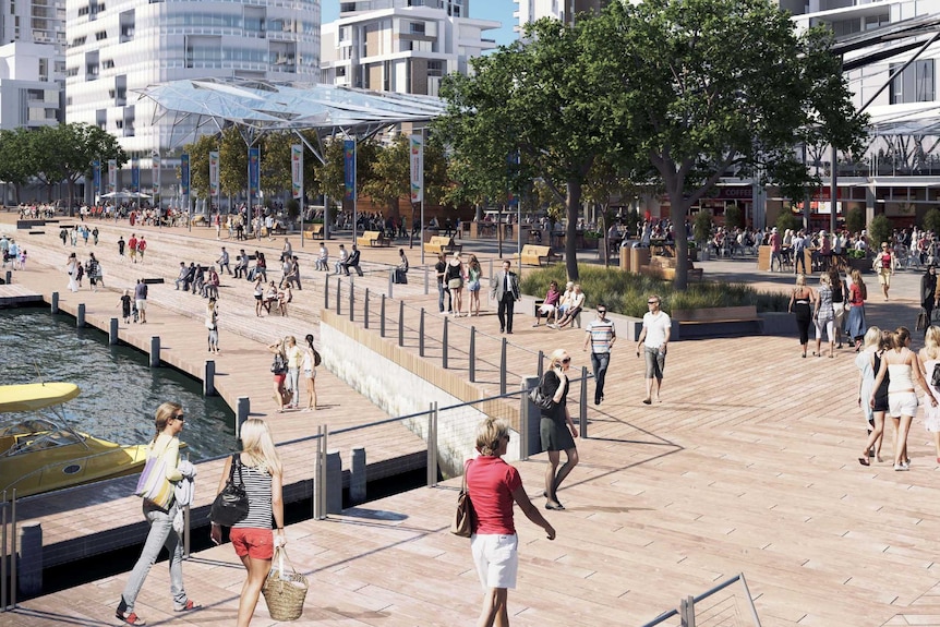 An artist's impression of the Sydney Fish Markets area after the Bays Precinct redevelopment