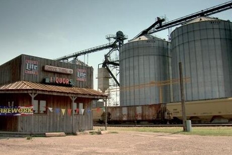 South Dakota wheat harvest silos